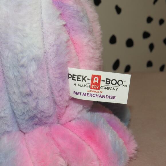 Peek-A-Boo Pink Tie Dye Octopus Plush Stuffed Toy - Picture 4 of 6